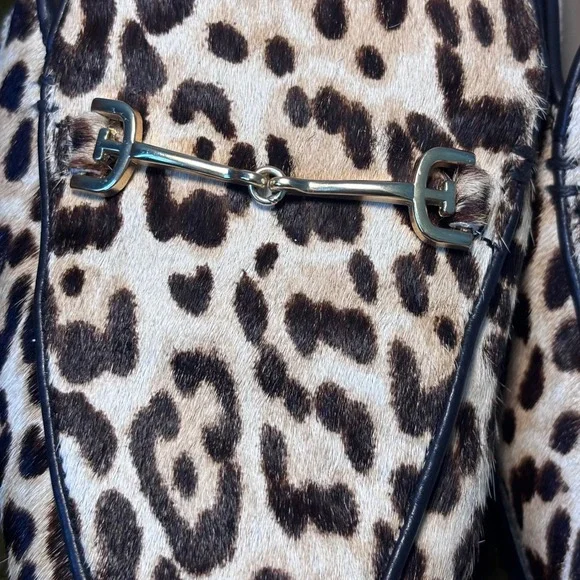 Sam Edelman Linnie Leopard Calf Hair Mule Loafers Tan Brown US 7M EUR 37 - Picture 7 of 11